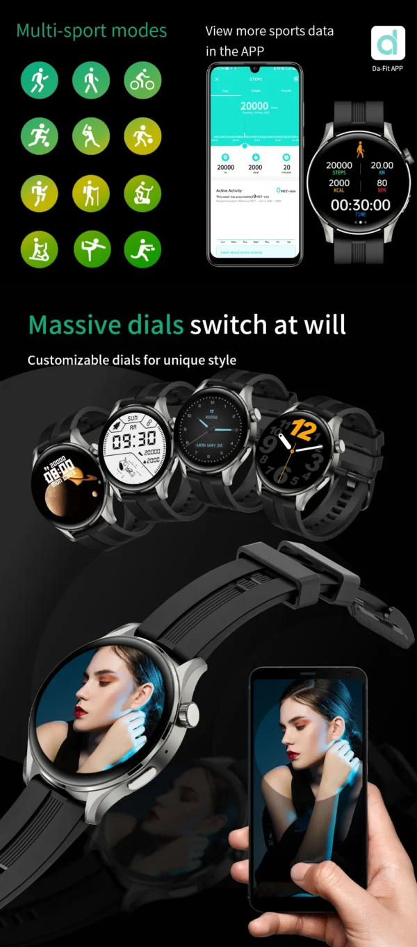 AWEI Smartwatch (H12) faces