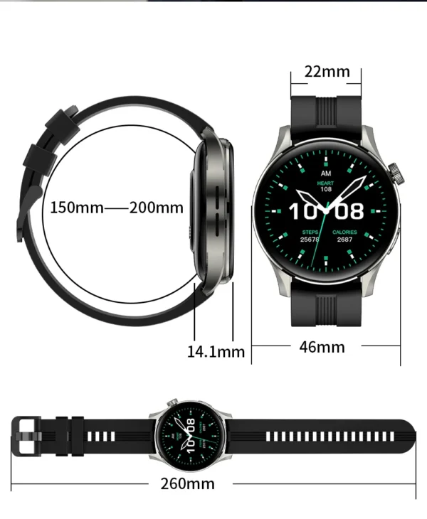 AWEI Smartwatch (H12) dimensions